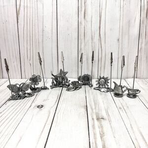 Y2K Cottagecore Pewter Vintage Whimsical Name/Picture Card Holders Wedding